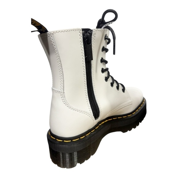 Dr. Martens Jaden Platform Leather Lace Up Boots White Size 7 - Picture 4 of 12